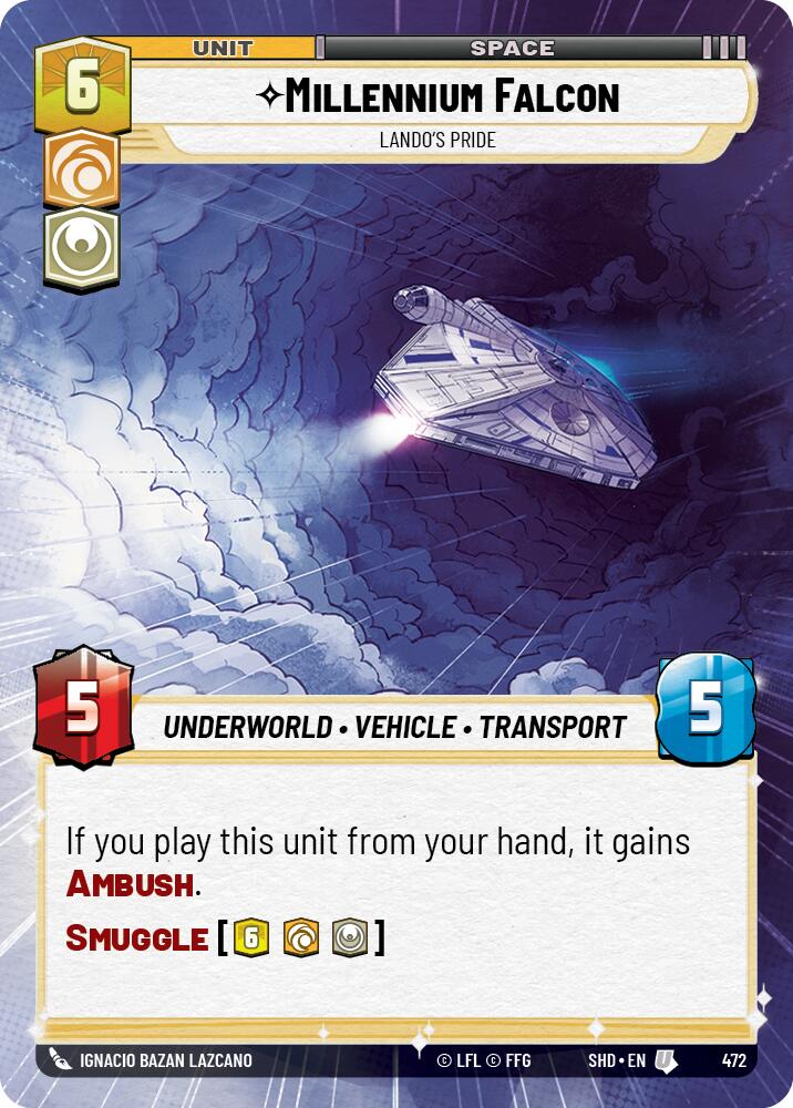 Millennium Falcon - Lando's Pride (472) (Hyperspace) (472) [Shadows of the Galaxy] | Jomio and Rueliete's Cards and Comics