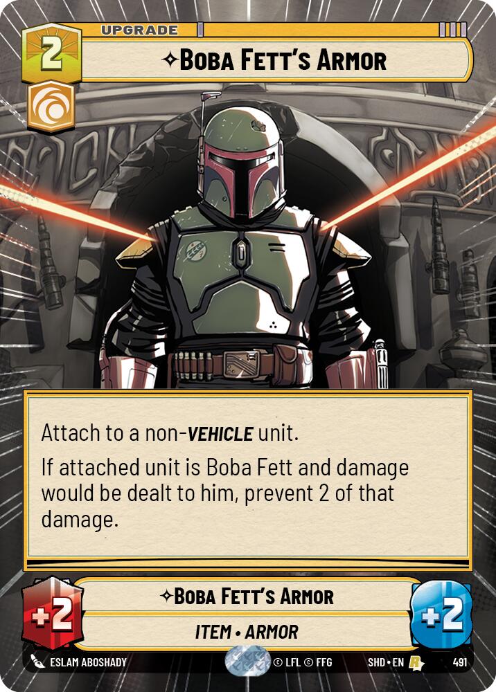 Boba Fett's Armor (491) (Hyperspace) (491) [Shadows of the Galaxy] | Jomio and Rueliete's Cards and Comics