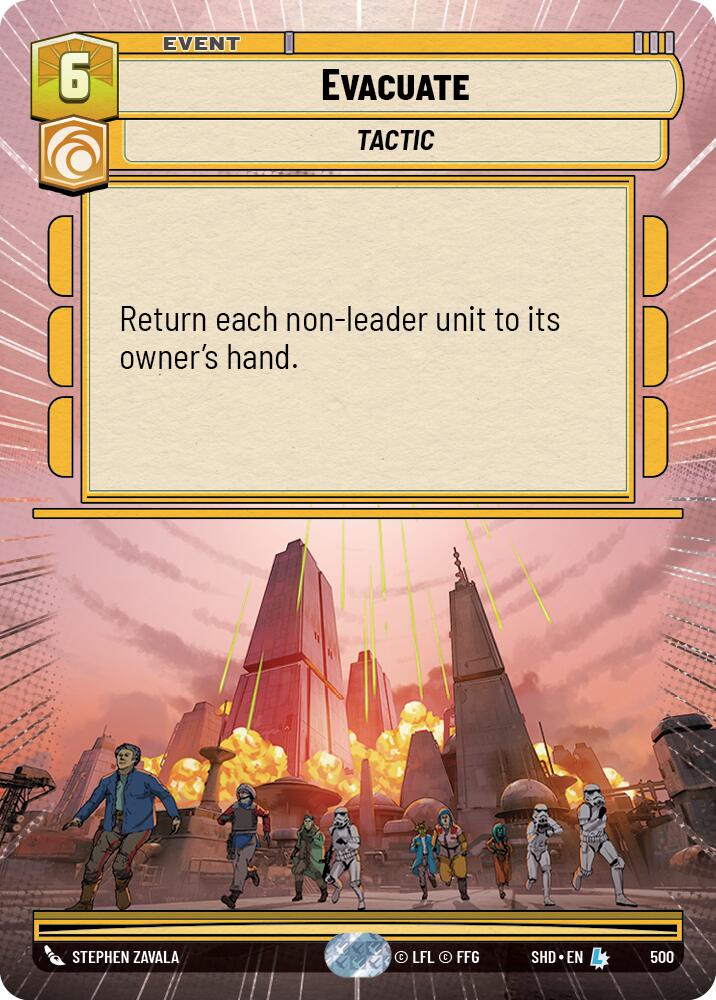 Evacuate (500) (Hyperspace) (500) [Shadows of the Galaxy] | Jomio and Rueliete's Cards and Comics