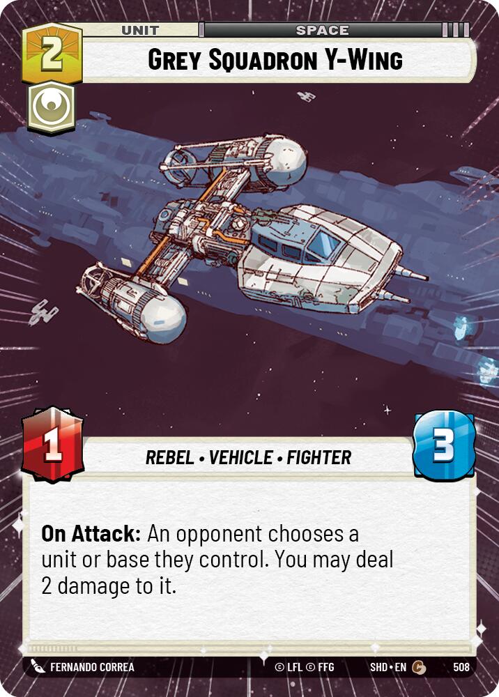 Grey Squadron Y-Wing (508) (Hyperspace) (508) [Shadows of the Galaxy] | Jomio and Rueliete's Cards and Comics