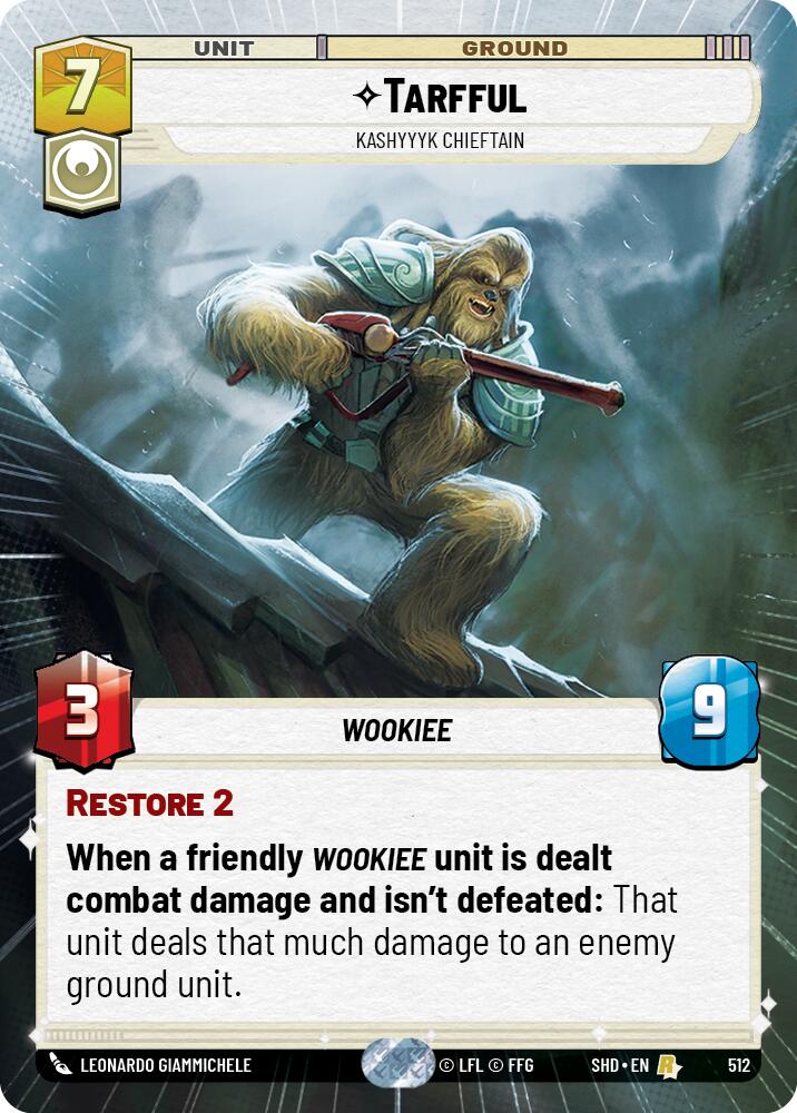 Tarfful - Kashyyyk Chieftain (512) (Hyperspace) (512) [Shadows of the Galaxy] | Jomio and Rueliete's Cards and Comics