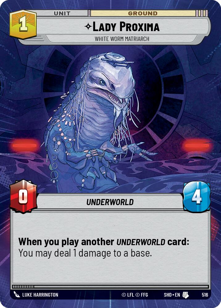 Lady Proxima - White Worm Matriarch (516) (Hyperspace) (516) [Shadows of the Galaxy] | Jomio and Rueliete's Cards and Comics