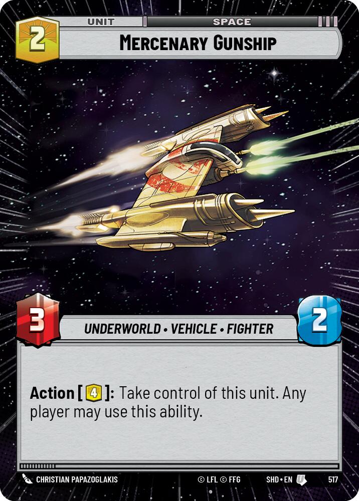 Mercenary Gunship (517) (Hyperspace) (517) [Shadows of the Galaxy] | Jomio and Rueliete's Cards and Comics
