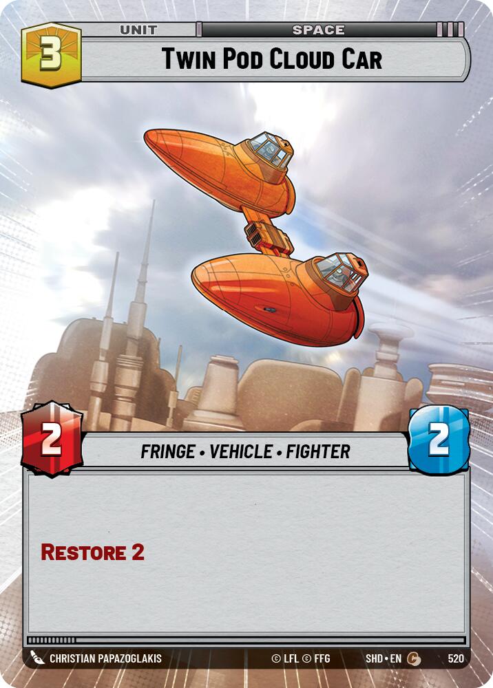 Twin Pod Cloud Car (520) (Hyperspace) (520) [Shadows of the Galaxy] | Jomio and Rueliete's Cards and Comics