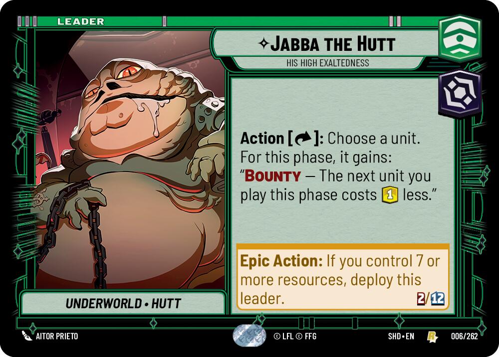 Jabba the Hutt - His High Exaltedness (006/262) [Shadows of the Galaxy] | Jomio and Rueliete's Cards and Comics