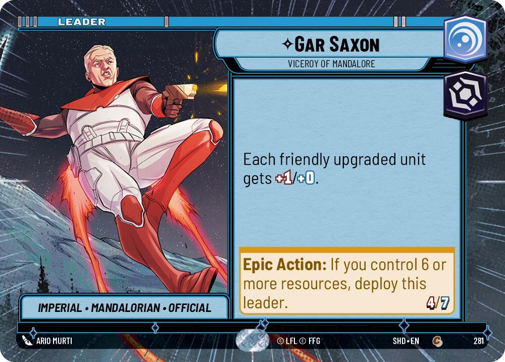 Gar Saxon - Viceroy of Mandalore (281) (Hyperspace) (281) [Shadows of the Galaxy] | Jomio and Rueliete's Cards and Comics