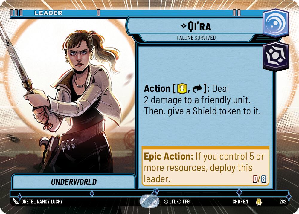 Qi'ra - I Alone Survived (282) (Hyperspace) (282) [Shadows of the Galaxy] | Jomio and Rueliete's Cards and Comics
