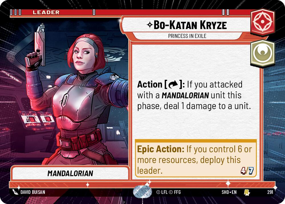 Bo-Katan Kryze - Princess in Exile (291) (Hyperspace) (291) [Shadows of the Galaxy] | Jomio and Rueliete's Cards and Comics
