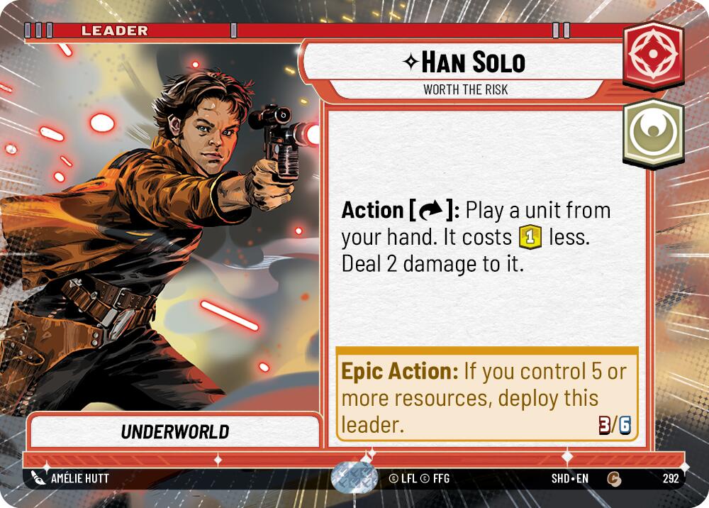 Han Solo - Worth the Risk (292) (Hyperspace) (292) [Shadows of the Galaxy] | Jomio and Rueliete's Cards and Comics