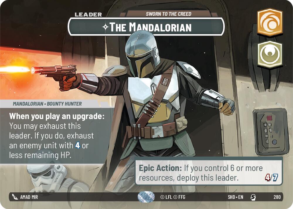 The Mandalorian - Sworn To The Creed (280) (Showcase) (280) [Shadows of the Galaxy] | Jomio and Rueliete's Cards and Comics