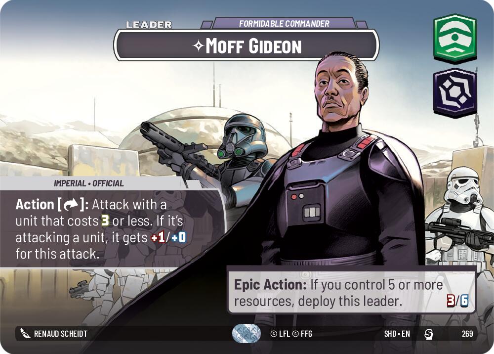 Moff Gideon - Formidable Commander (269) (Showcase) (269) [Shadows of the Galaxy] | Jomio and Rueliete's Cards and Comics