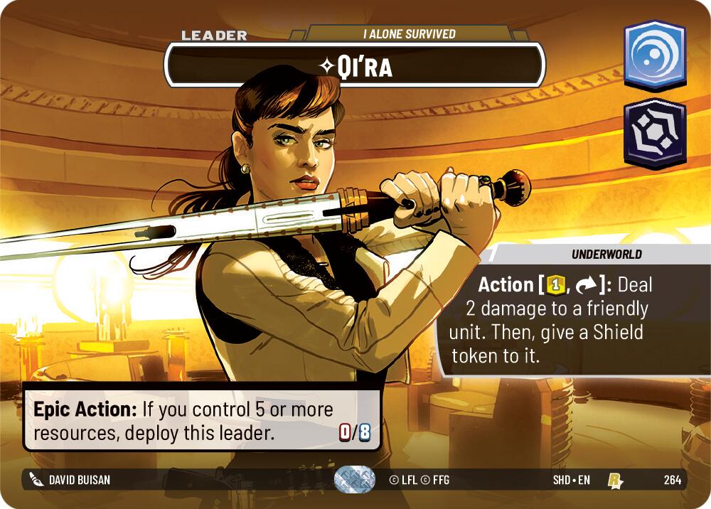 Qi'ra - I Alone Survived (264) (Showcase) (264) [Shadows of the Galaxy] | Jomio and Rueliete's Cards and Comics