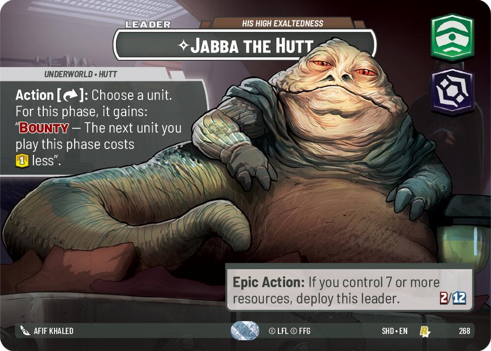Jabba the Hutt - His High Exaltedness (268) (Showcase) (268) [Shadows of the Galaxy] | Jomio and Rueliete's Cards and Comics