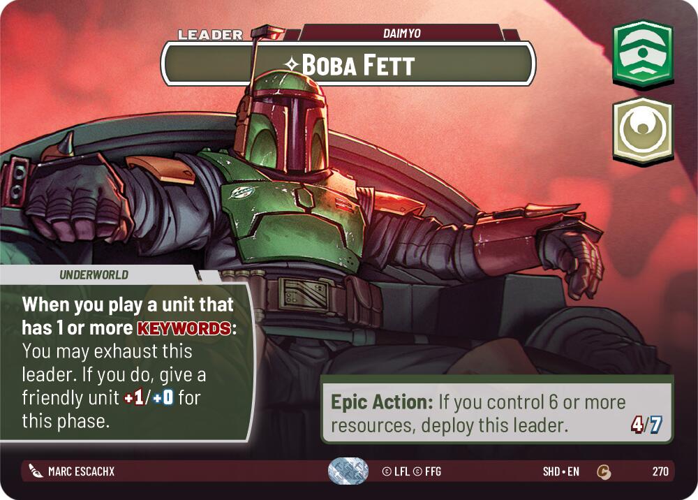 Boba Fett - Daimyo (270) (Showcase) (270) [Shadows of the Galaxy] | Jomio and Rueliete's Cards and Comics