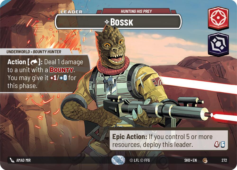 Bossk - Hunting His Prey (272) (Showcase) (272) [Shadows of the Galaxy] | Jomio and Rueliete's Cards and Comics
