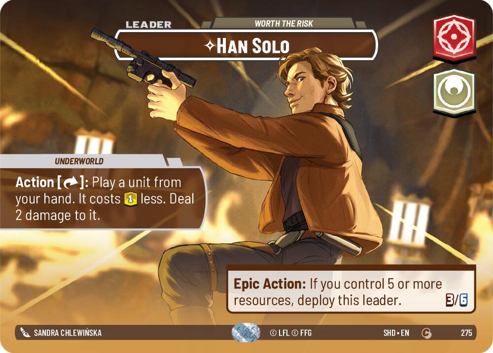 Han Solo - Worth the Risk (275) (Showcase) (275) [Shadows of the Galaxy] | Jomio and Rueliete's Cards and Comics