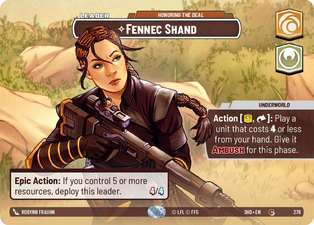 Fennec Shand - Honoring the Deal (278) (Showcase) (278) [Shadows of the Galaxy] | Jomio and Rueliete's Cards and Comics