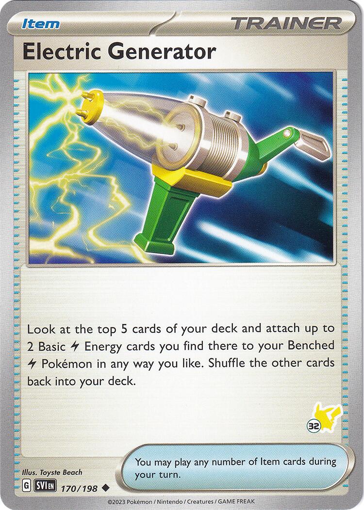 Electric Generator (170/198) (Pikachu Stamp #32) [Battle Academy 2024] | Jomio and Rueliete's Cards and Comics
