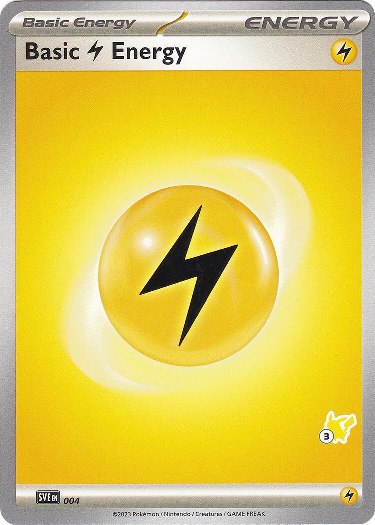 Basic Lightning Energy (004) (Pikachu Stamp #3) [Battle Academy 2024] | Jomio and Rueliete's Cards and Comics
