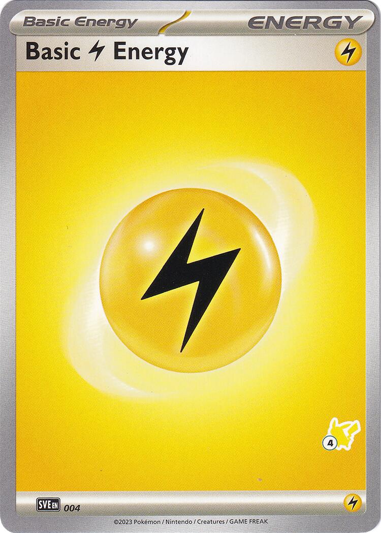 Basic Lightning Energy (004) (Pikachu Stamp #4) [Battle Academy 2024] | Jomio and Rueliete's Cards and Comics