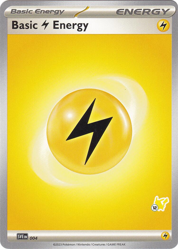 Basic Lightning Energy (004) (Pikachu Stamp #12) [Battle Academy 2024] | Jomio and Rueliete's Cards and Comics