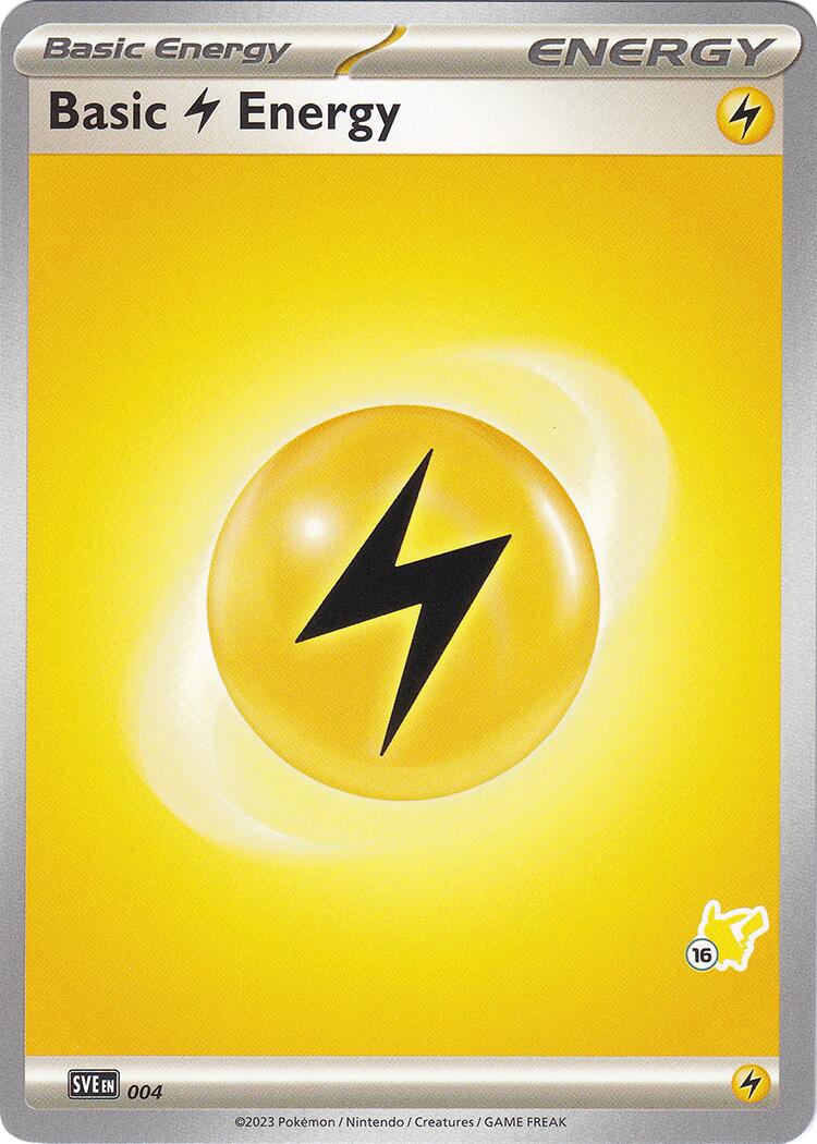 Basic Lightning Energy (004) (Pikachu Stamp #16) [Battle Academy 2024] | Jomio and Rueliete's Cards and Comics
