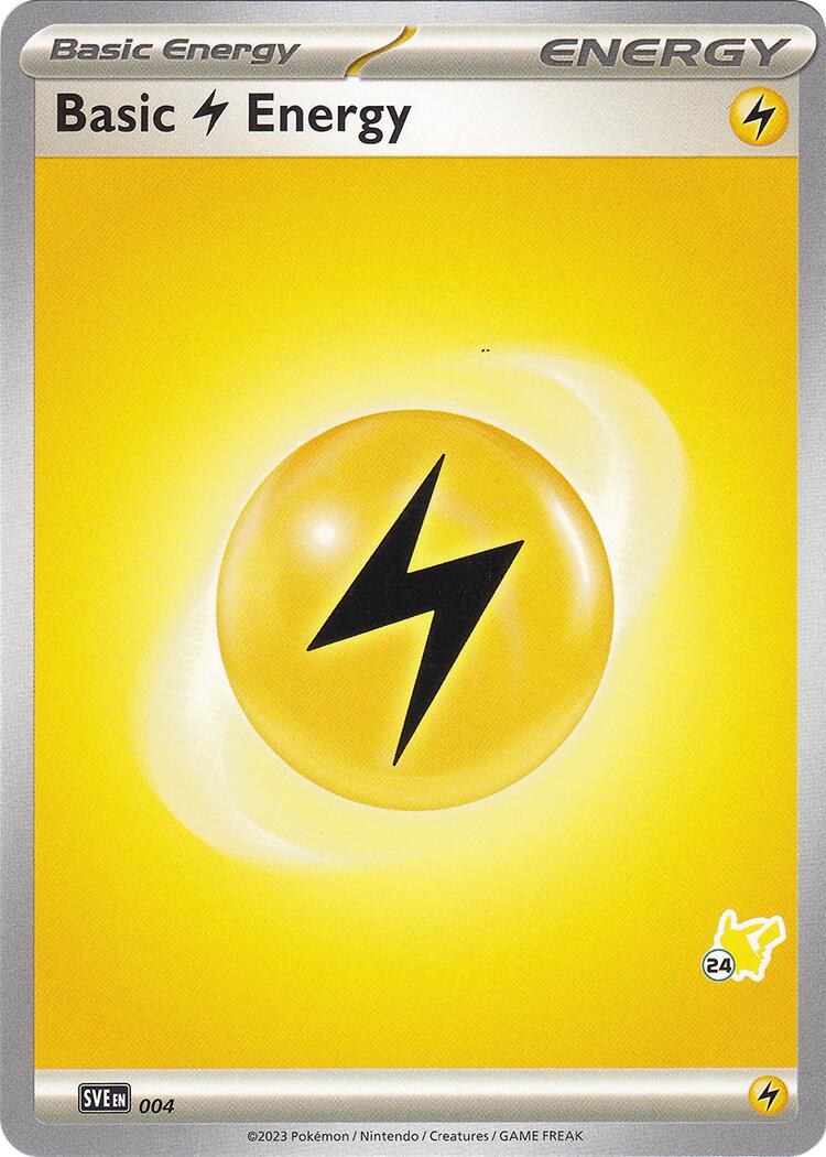 Basic Lightning Energy (004) (Pikachu Stamp #24) [Battle Academy 2024] | Jomio and Rueliete's Cards and Comics