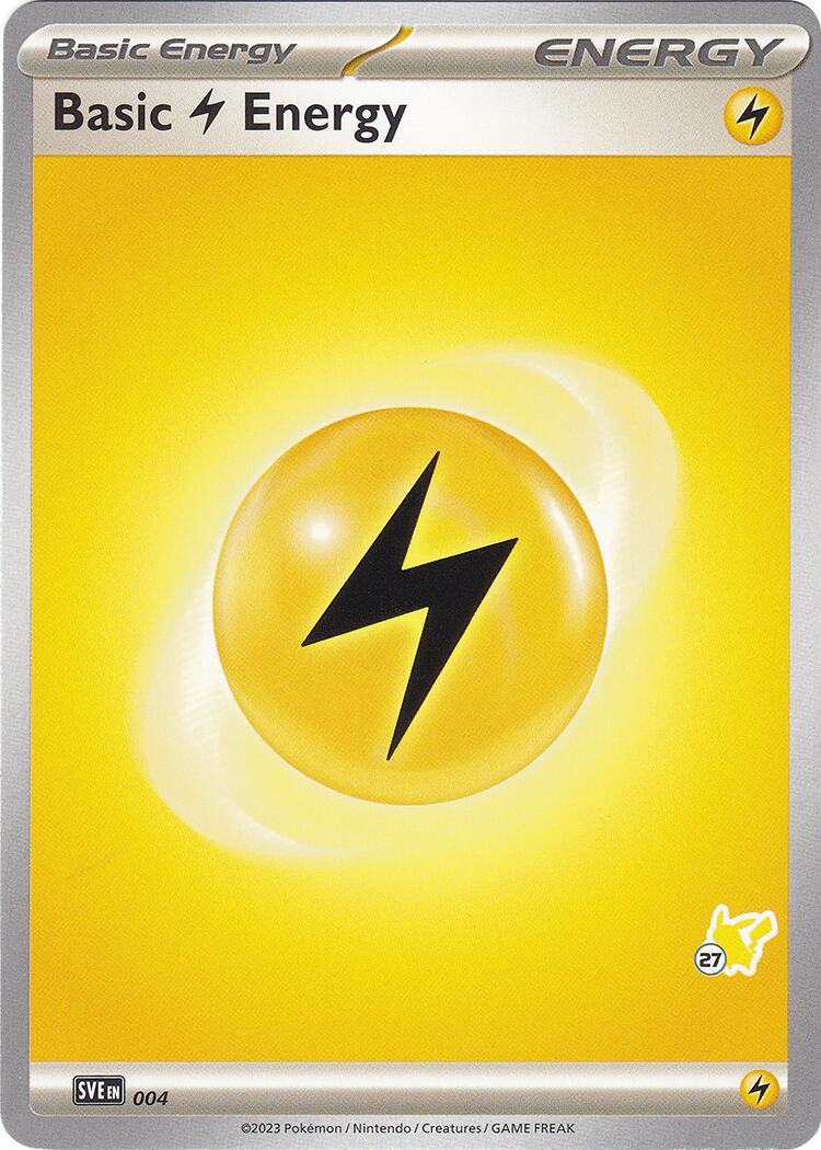Basic Lightning Energy (004) (Pikachu Stamp #27) [Battle Academy 2024] | Jomio and Rueliete's Cards and Comics