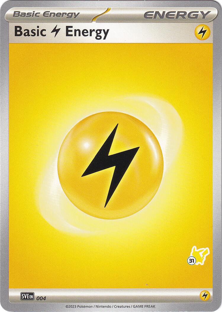 Basic Lightning Energy (004) (Pikachu Stamp #31) [Battle Academy 2024] | Jomio and Rueliete's Cards and Comics