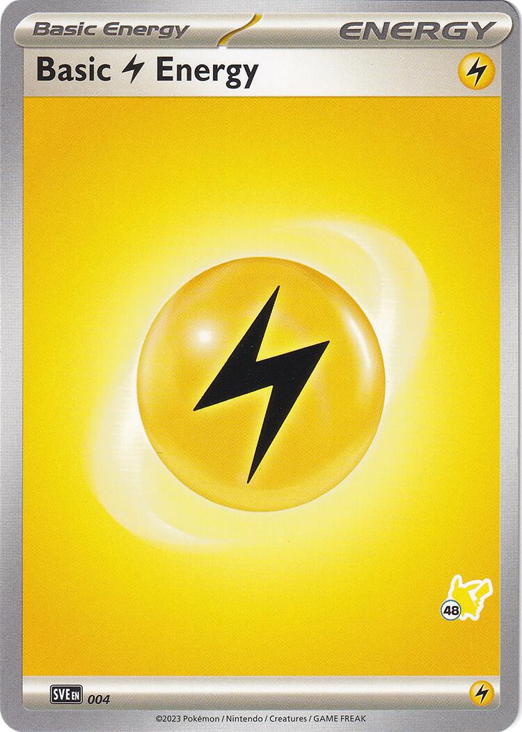 Basic Lightning Energy (004) (Pikachu Stamp #48) [Battle Academy 2024] | Jomio and Rueliete's Cards and Comics