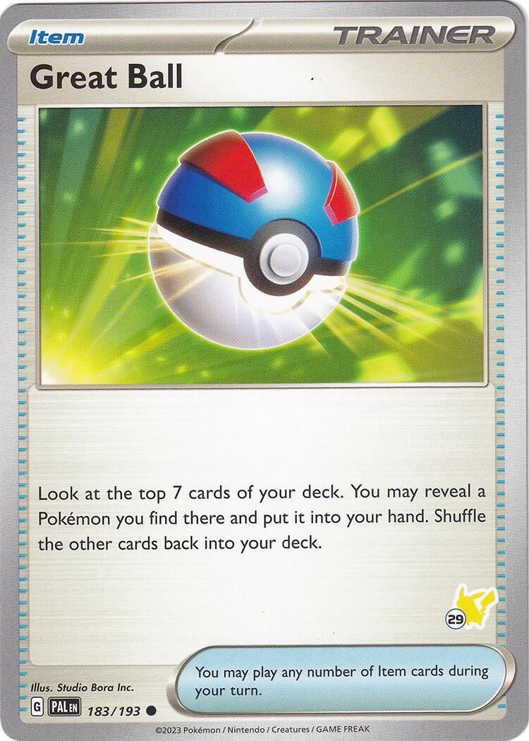 Great Ball (183/193) (Pikachu Stamp #29) [Battle Academy 2024] | Jomio and Rueliete's Cards and Comics