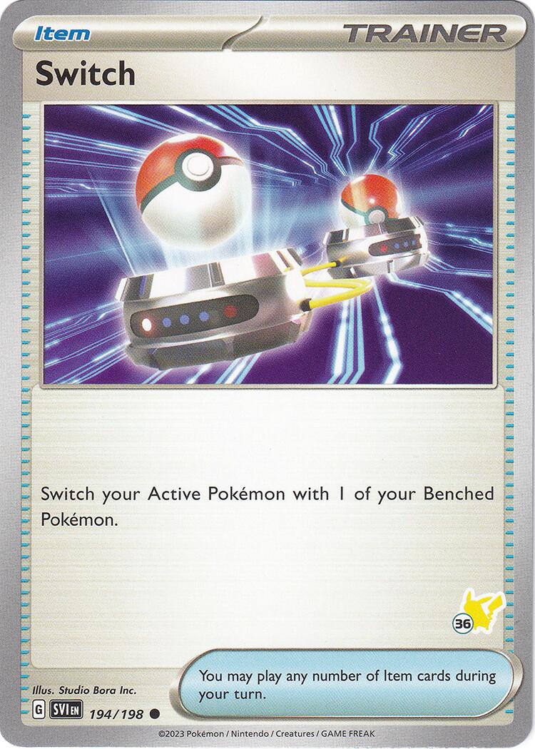 Switch (194/198) (Pikachu Stamp #36) [Battle Academy 2024] | Jomio and Rueliete's Cards and Comics