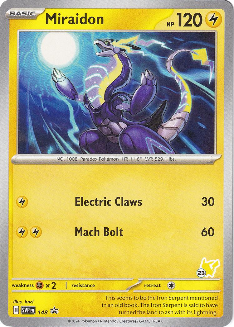 Miraidon (148) (Pikachu Stamp #23) [Battle Academy 2024] | Jomio and Rueliete's Cards and Comics
