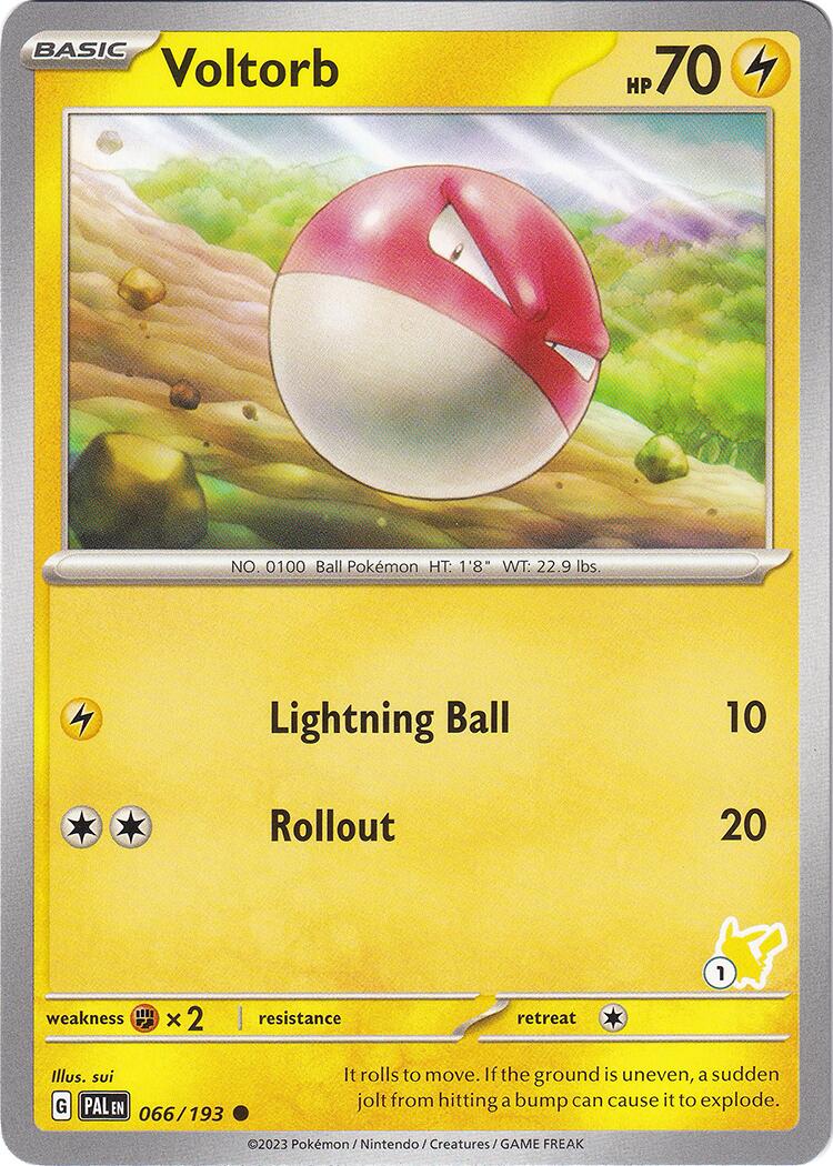 Voltorb (066/193) (Pikachu Stamp #1) [Battle Academy 2024] | Jomio and Rueliete's Cards and Comics