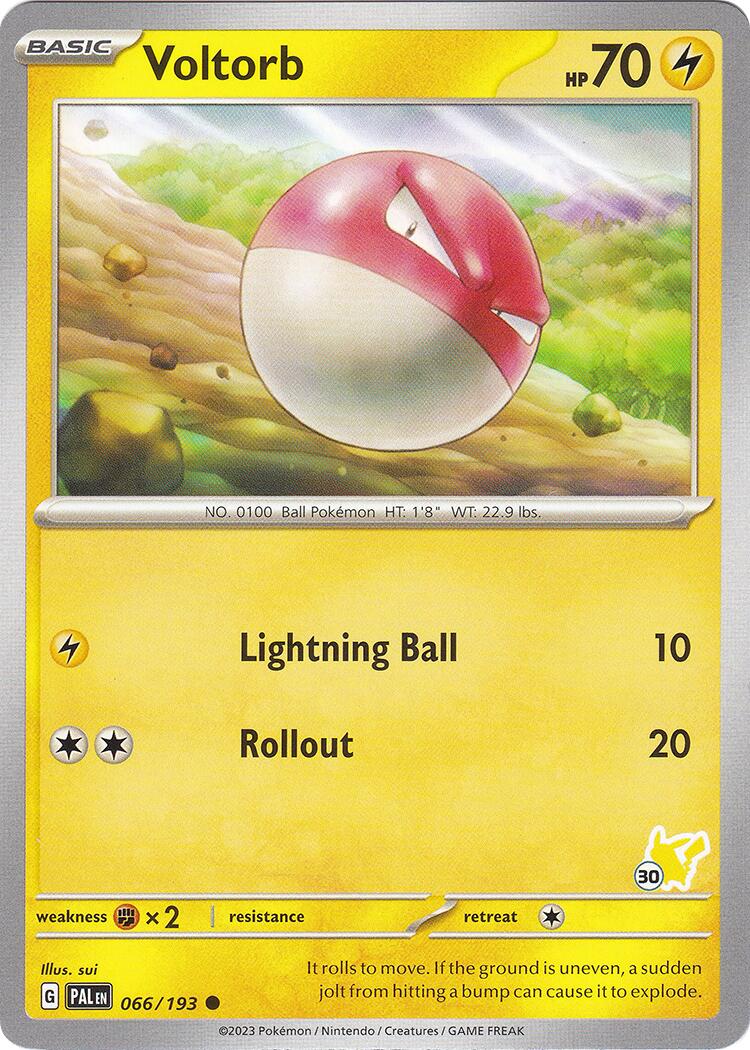 Voltorb (066/193) (Pikachu Stamp #30) [Battle Academy 2024] | Jomio and Rueliete's Cards and Comics