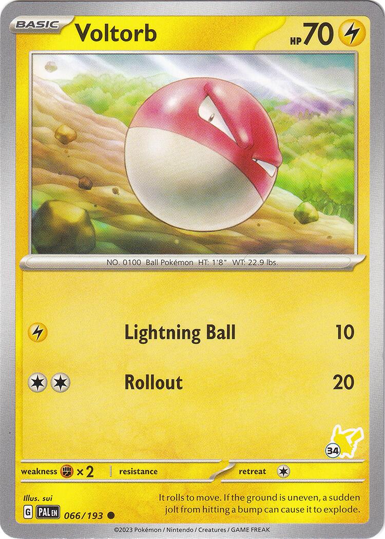 Voltorb (066/193) (Pikachu Stamp #34) [Battle Academy 2024] | Jomio and Rueliete's Cards and Comics