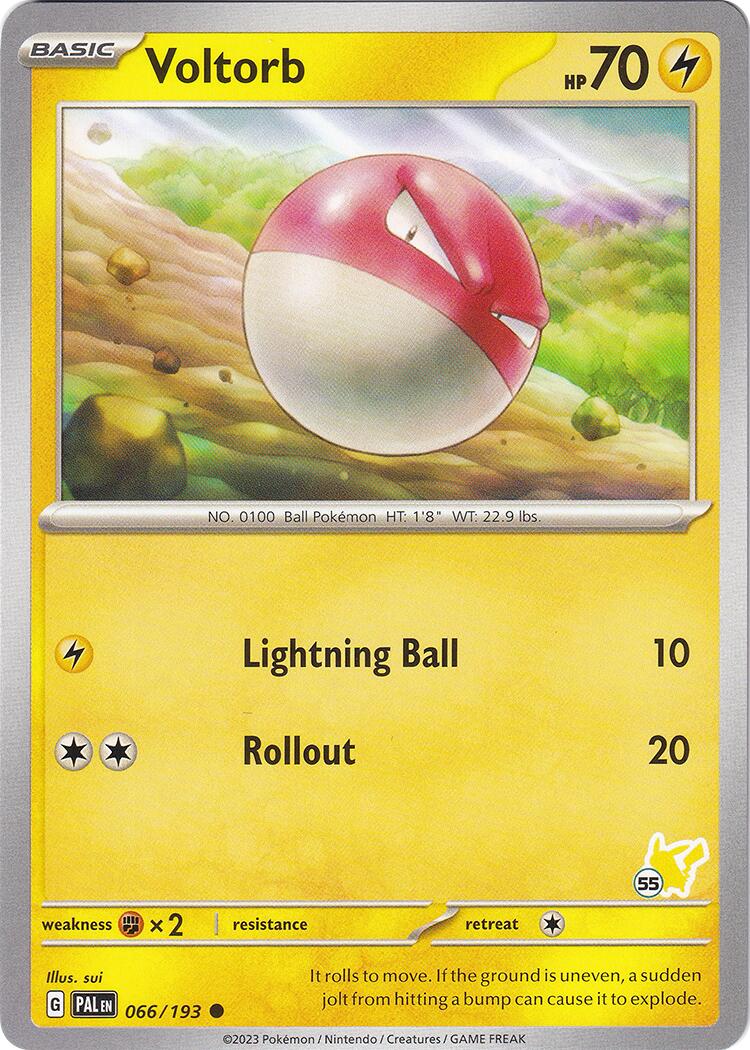Voltorb (066/193) (Pikachu Stamp #55) [Battle Academy 2024] | Jomio and Rueliete's Cards and Comics