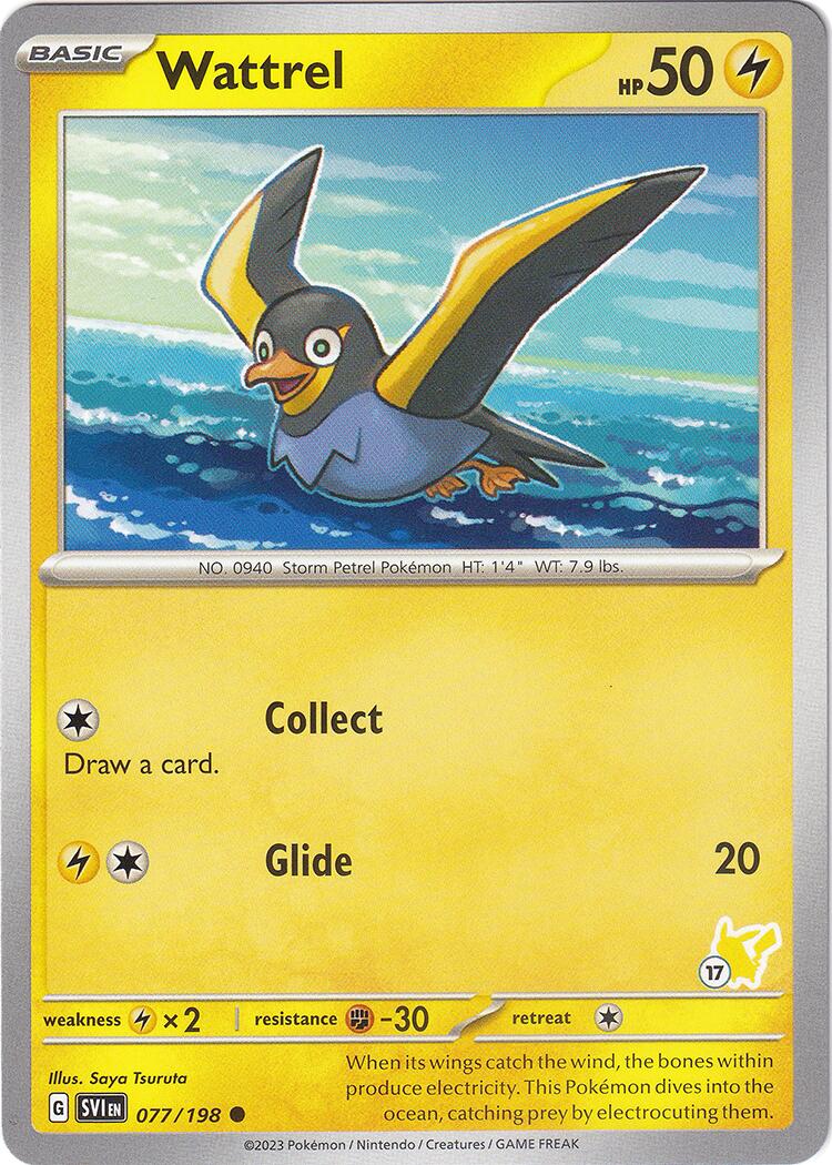 Wattrel (077/193) (Pikachu Stamp #17) [Battle Academy 2024] | Jomio and Rueliete's Cards and Comics