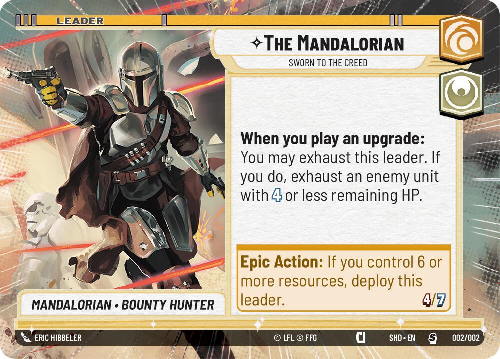 The Mandalorian - Sworn To The Creed (002/002) (Hyperspace) (Prerelease Promos) (002/002) [Shadows of the Galaxy Promos] | Jomio and Rueliete's Cards and Comics