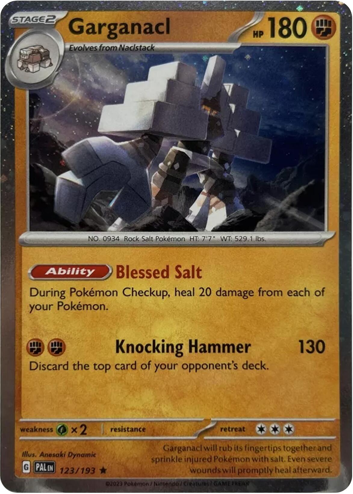 Garganacl (123/193) (Cosmos Holo) [Scarlet & Violet: Paldea Evolved] | Jomio and Rueliete's Cards and Comics