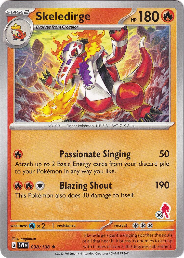 Skeledirge (038/198) (Armarouge Stamp #36) [Battle Academy 2024] | Jomio and Rueliete's Cards and Comics