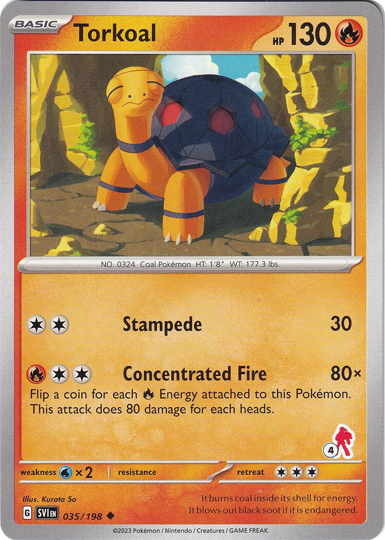 Torkoal (035/198) (Armarouge Stamp #4) [Battle Academy 2024] | Jomio and Rueliete's Cards and Comics