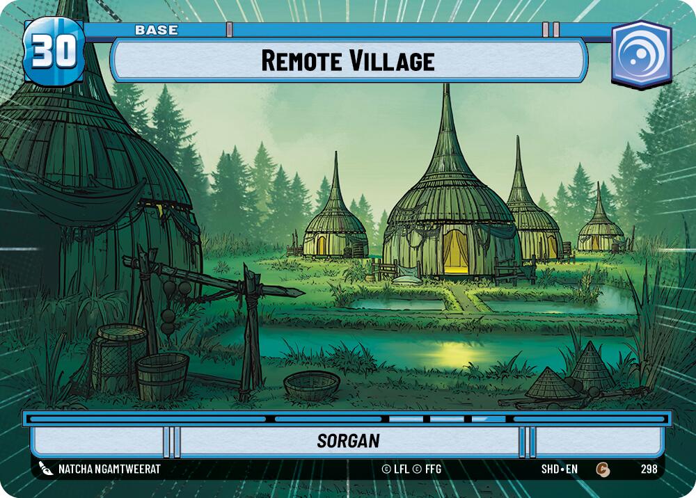 Remote Village // Shield (298 // T04) (Hyperspace) (298 // T04) [Shadows of the Galaxy] | Jomio and Rueliete's Cards and Comics