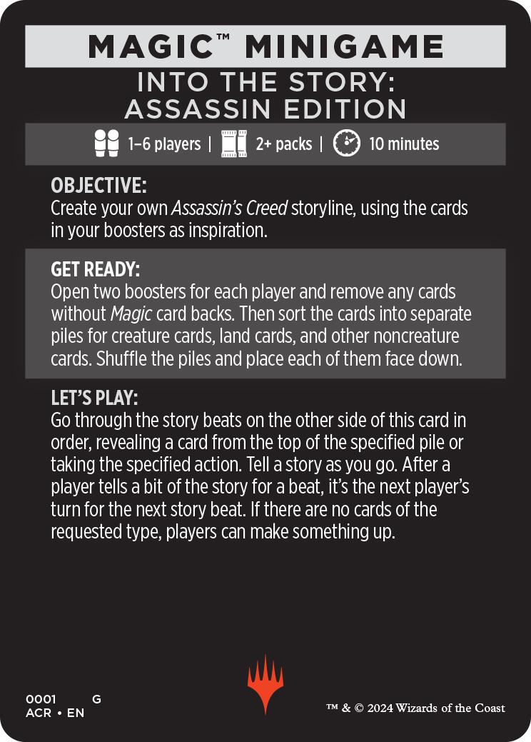 Into The Story: Assassin Edition (Magic Minigame) [Assassin's Creed Minigame] | Jomio and Rueliete's Cards and Comics