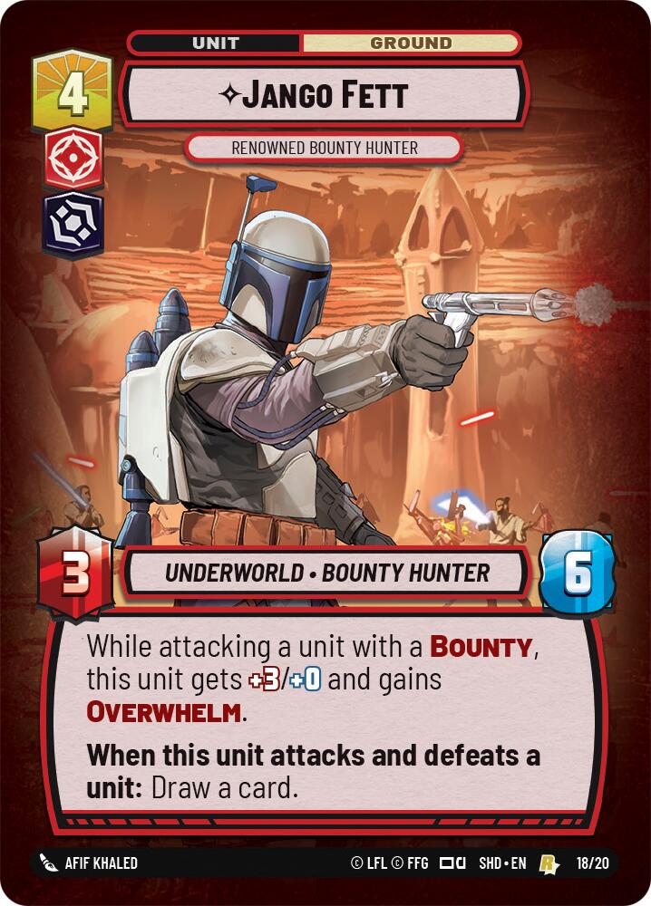 Jango Fett - Renowned Bounty Hunter (18/20) [Shadows of the Galaxy: Weekly Play] | Jomio and Rueliete's Cards and Comics