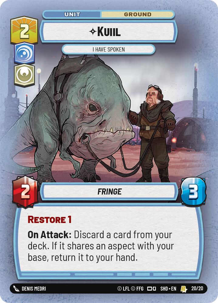 Kuiil - I Have Spoken (20/20) [Shadows of the Galaxy: Weekly Play] | Jomio and Rueliete's Cards and Comics
