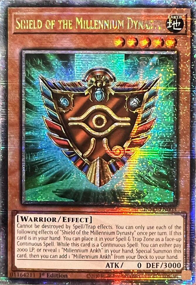 Shield of the Millennium Dynasty (Quarter Century Secret Rare) [INFO-EN003] Quarter Century Secret Rare | Jomio and Rueliete's Cards and Comics