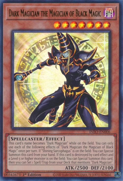 Dark Magician the Magician of Black Magic [INFO-EN006] Ultra Rare | Jomio and Rueliete's Cards and Comics