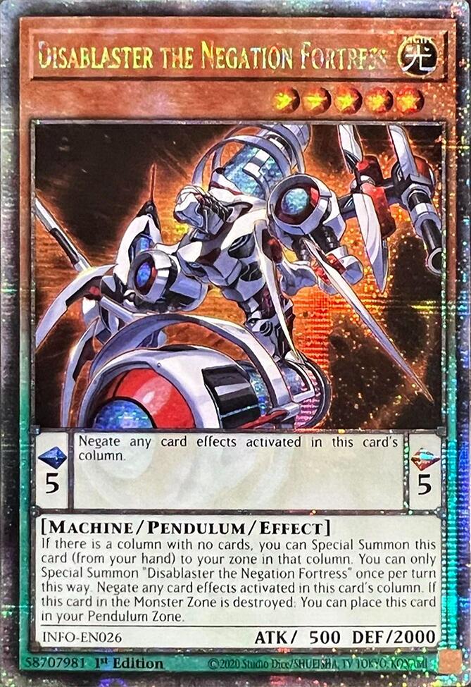 Disablaster the Negation Fortress (Quarter Century Secret Rare) [INFO-EN026] Quarter Century Secret Rare | Jomio and Rueliete's Cards and Comics