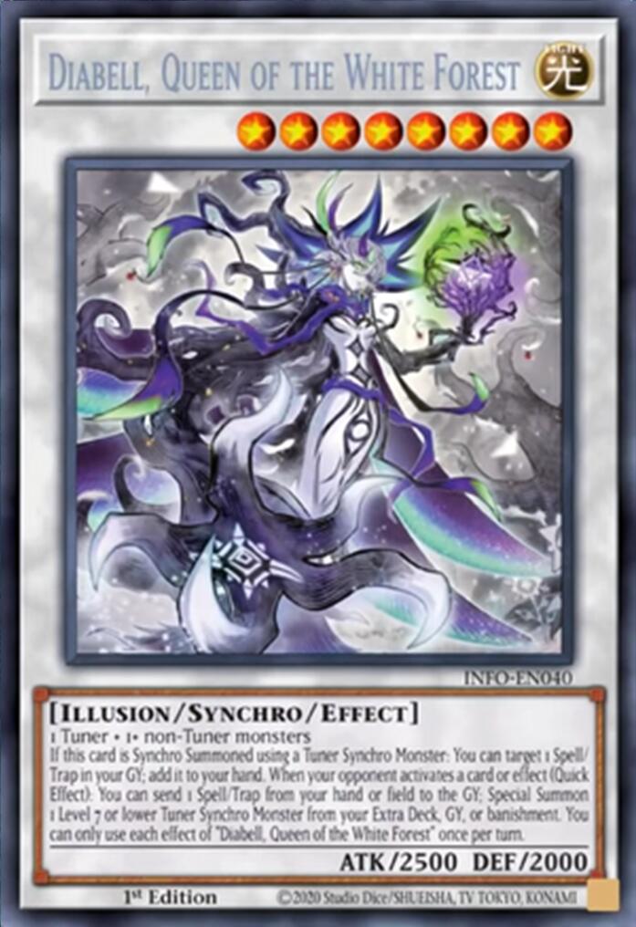 Diabell, Queen of the White Forest [INFO-EN040] Secret Rare | Jomio and Rueliete's Cards and Comics
